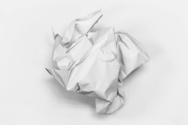 Paper was crumpled on a white background - Foto, Imagem