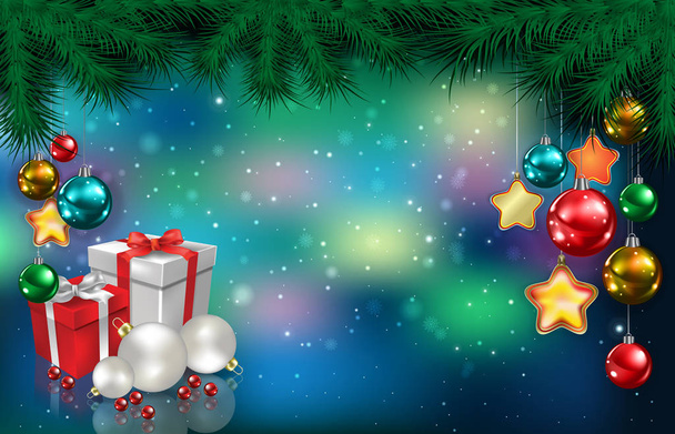 Abstract background with Christmas decorations - Vector, Image