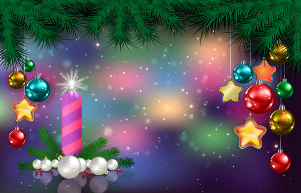 Abstract background with Christmas decorations - Vector, Image