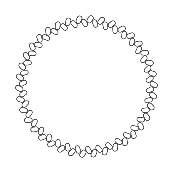 丸いロープフレーム。サークルロープ、丸みを帯びた境界線と装飾的なma - ベクター画像