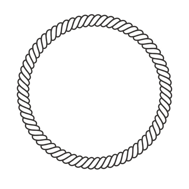 Cadre rond de corde. Cercles, bordure arrondie et décoratif ma
 - Vecteur, image