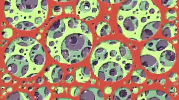 abstrakte generative Kunst Farbe verteilt Kreise Löcher Hintergrund  - Filmmaterial, Video