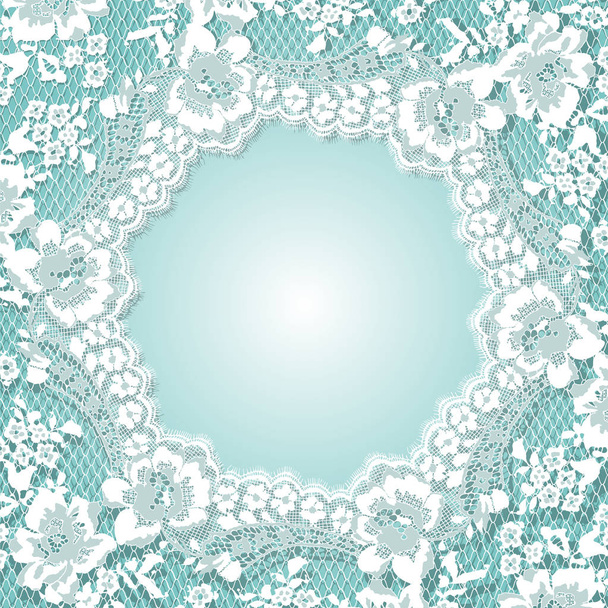 Bílá krajka bezešvá vektorová šablona rámu - Vektor, obrázek