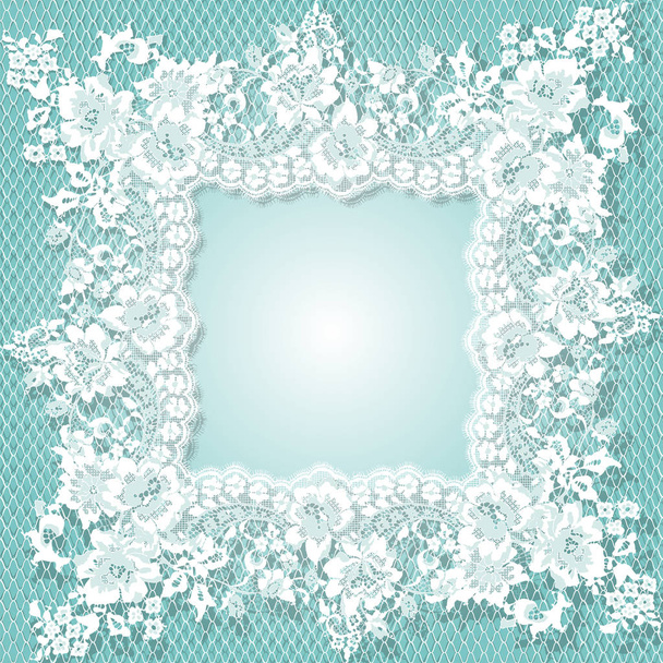 Witte Lace naadloze vector frame sjabloon - Vector, afbeelding