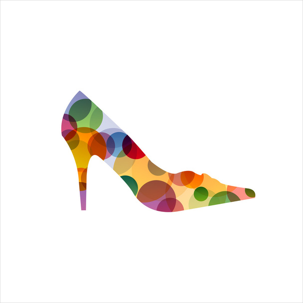 Shoe with colorful circles - Vektori, kuva