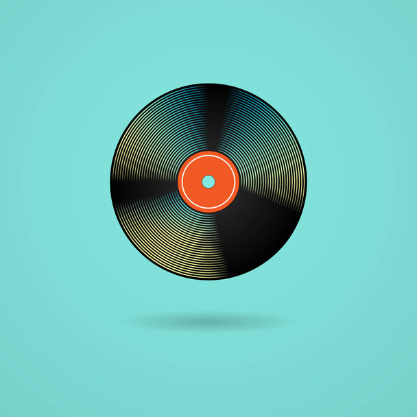Symbole disque vinyle avec ombre
 - Vecteur, image