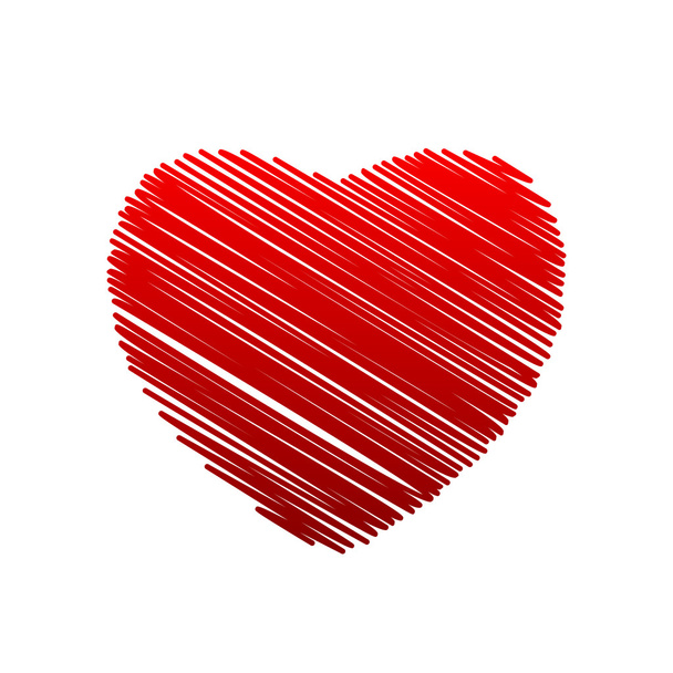 načrtnuté červené srdce - Vektor, obrázek