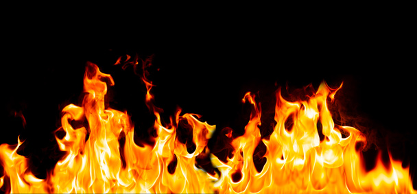 Fire flames on Abstract art black background - Photo, Image
