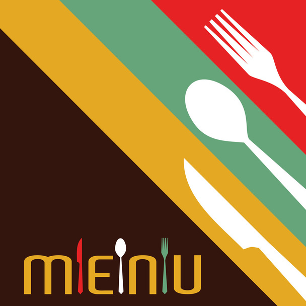 Template for menu card with cutlery - ベクター画像