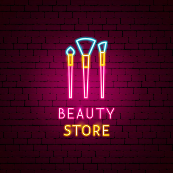Szépség Store neon-címke - Vektor, kép