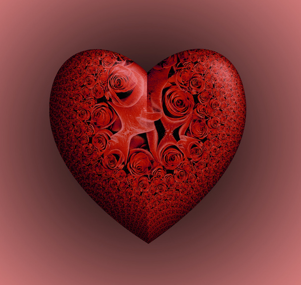 Red Roses Heart - 写真・画像