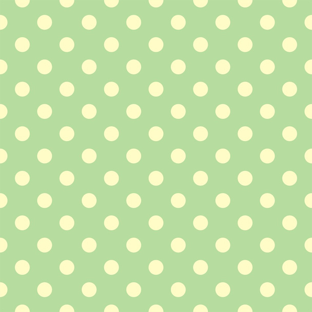 naadloze vector lente of zomer verse patroon met gele polka dots op een retro vintage lichtgroene achtergrond. - Vector, afbeelding