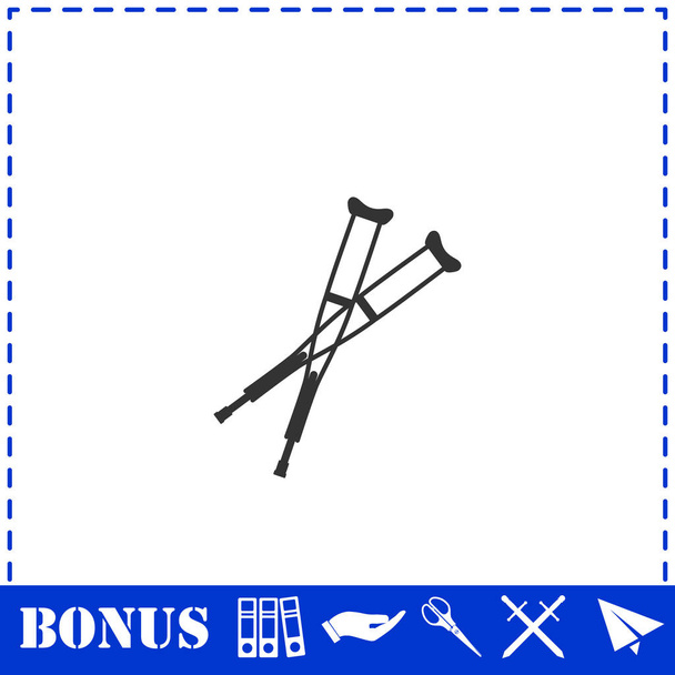 Crutches icon flat - Vector, Image