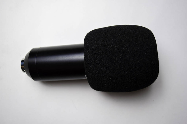 Close up Retro microphone isolated on white background - Photo, image