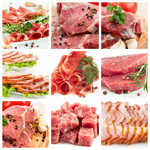 aantal verschillende rauw vlees - Foto, afbeelding