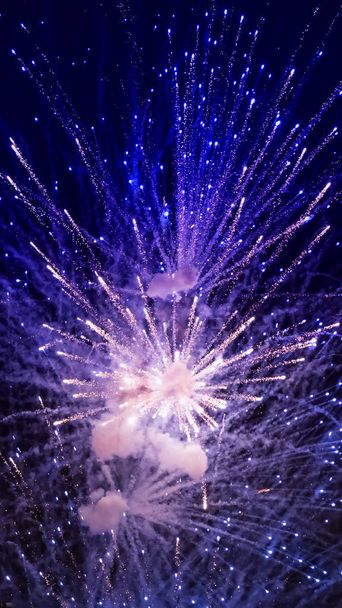 Colorful closeup fireworks light up the sky  - Fotografie, Obrázek