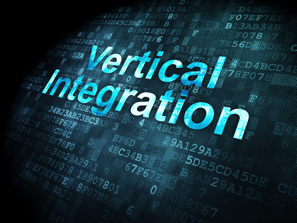 Pénzügyi fogalom: vertikális integráció a digitális háttér - Fotó, kép