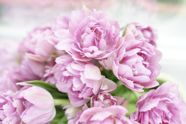 beautiful bouquet of pink flowers, close up view - Photo, Image