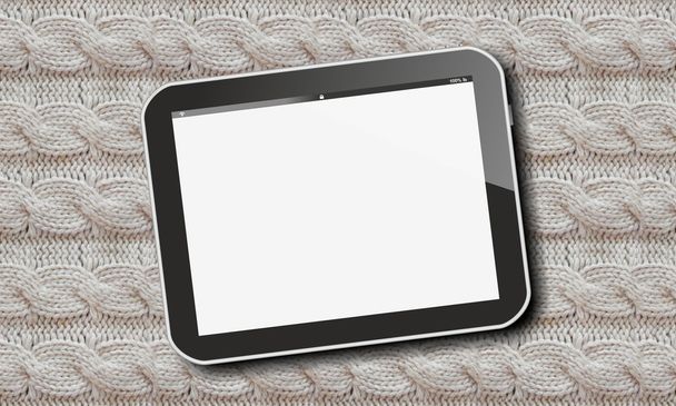 Tablet pc op wol patroon - Foto, afbeelding