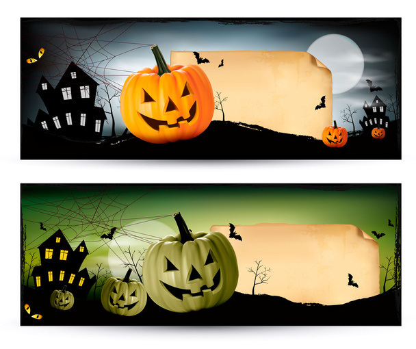 Two Halloween banners Vector - Vector, Imagen