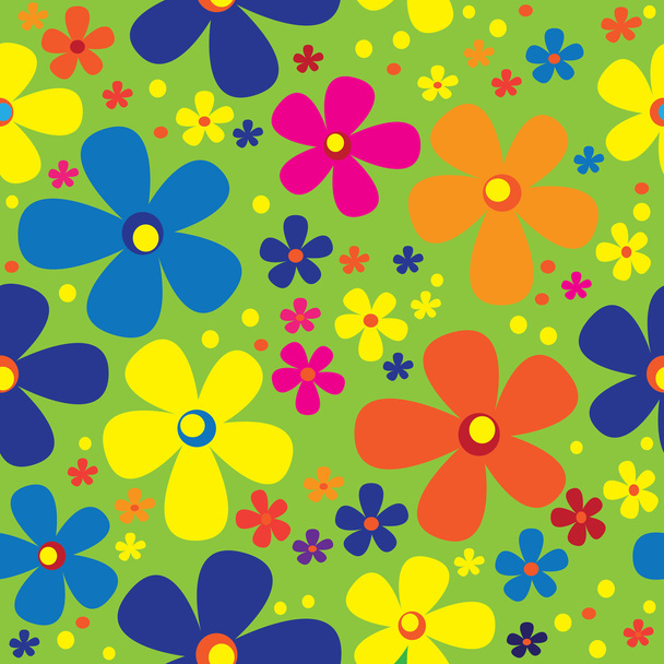 Бесшовный рисунок многоцветной ромашки
 - Вектор,изображение