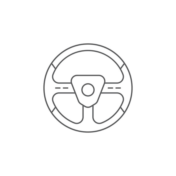 Steering wheel vector icon symbol isolated on white background - Вектор,изображение