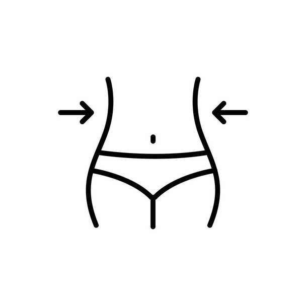 Pérdida de peso, cintura, icono del vector de cintura concepto saludable
. - Vector, imagen
