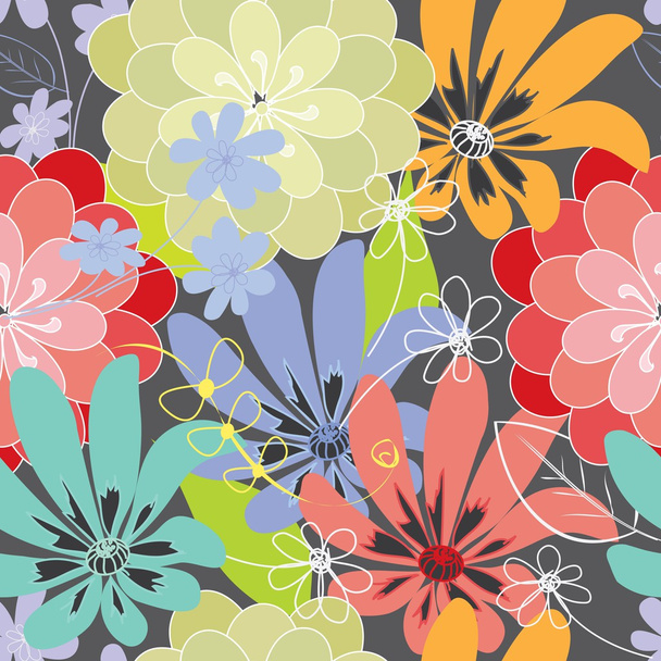 Abstract flower seamless pattern background - Vector, Imagen