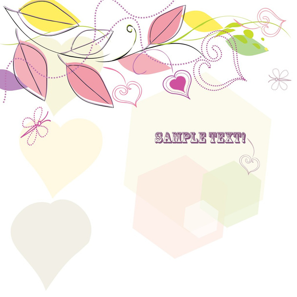 Abstract leaf background with butterfly - Vector, Image