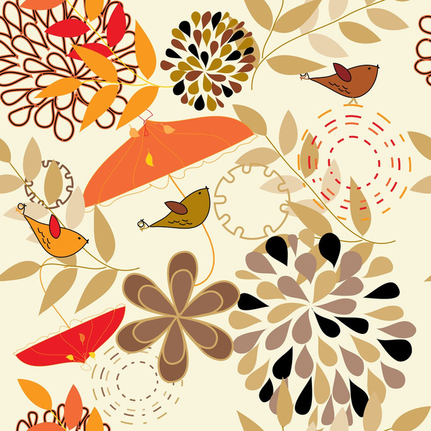 抽象的な秋のシームレスなパターン背景 - ベクター画像