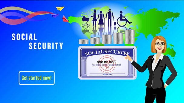 Sosyal güvenlik afişi - Vektör, Görsel