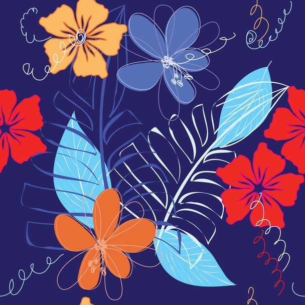 Abstrakte Blume nahtlose Muster Hintergrund - Vektor, Bild