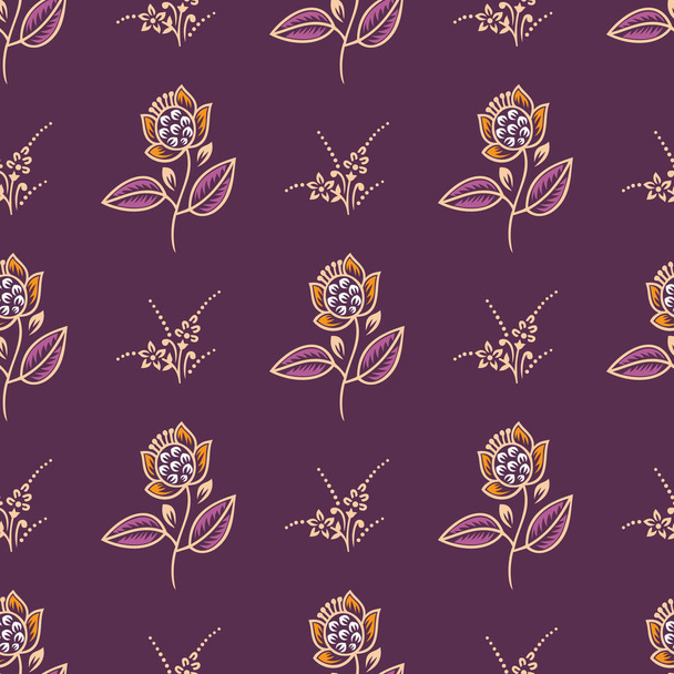 シームレスな小さなヴィンテージバラの花のパターン - ベクター画像