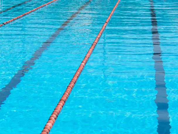 olimpic swimming pool  orange float cork marking line   - Photo, Image
