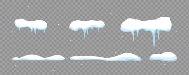 Snow elements, snowball and snowdrift. - Vector, Image