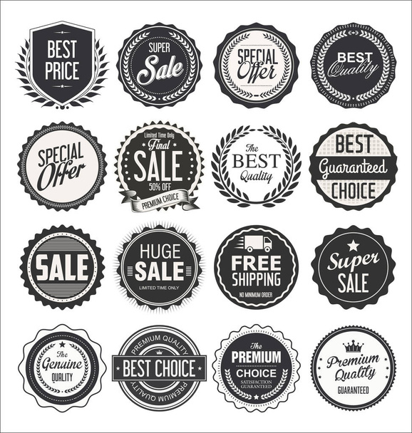 Collection of retro vintage badges and labels  - Vettoriali, immagini