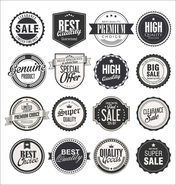 Collection of retro vintage badges and labels  - Vector, afbeelding
