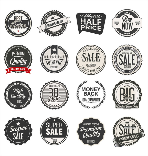 Collection of retro vintage badges and labels  - Vettoriali, immagini