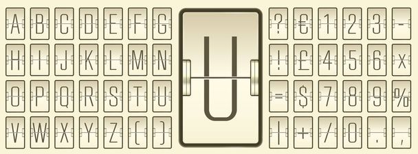 Beige Terminal scorebord smal lettertype om bestemming en tijdschema vector illustratie weer te geven - Vector, afbeelding