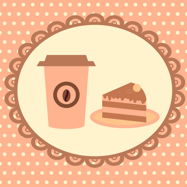 Background with cakeand coffee - ベクター画像