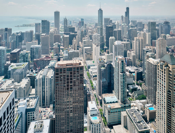 Chicago skyline aerial view - Photo, Image