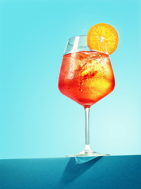 Glass of Aperol spritz cocktail - Φωτογραφία, εικόνα