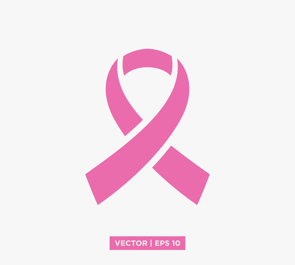 Pink Ribbon Breast Cancer Awareness Vector Illustration - Vector, Image