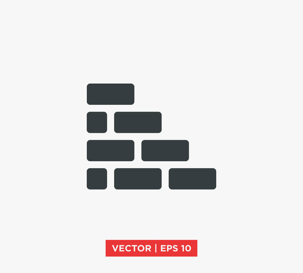 Brick Wall Icon Vector Illustration - Vector, Image
