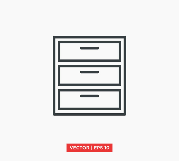 Cabinet Icon Vector Illustration - Vector, Image