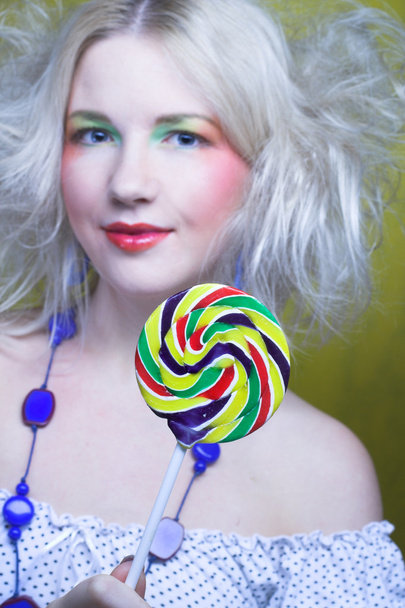 Girl with lollipop - Fotoğraf, Görsel