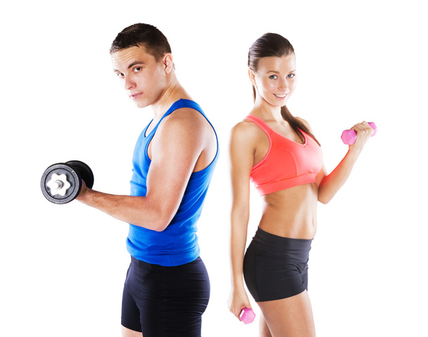 athletic man and woman - Photo, image