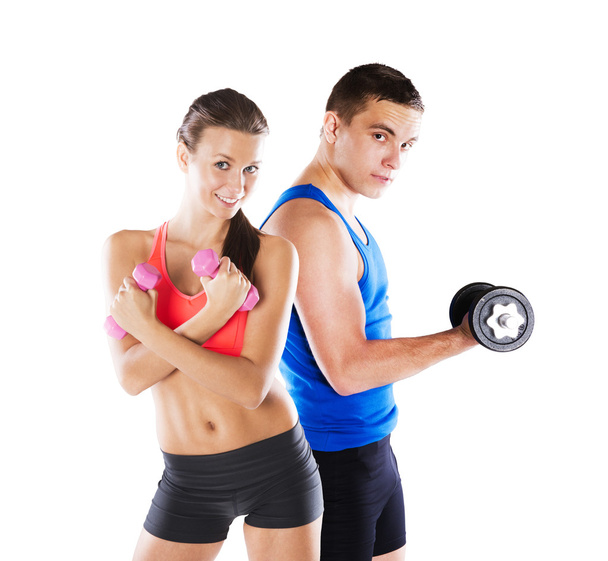 athletic man and woman - 写真・画像