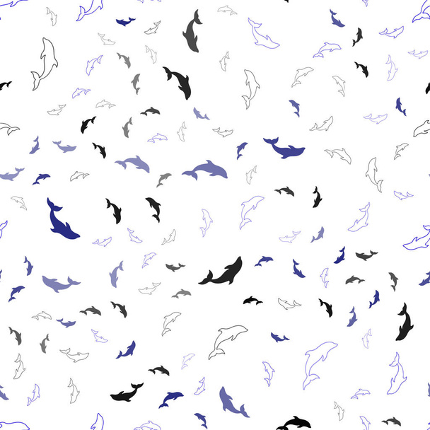 Dark Pink, modello blu vettoriale senza soluzione di continuità con delfini
. - Vettoriali, immagini