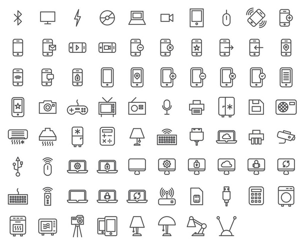 Set of Electronics icons - Vector, Image